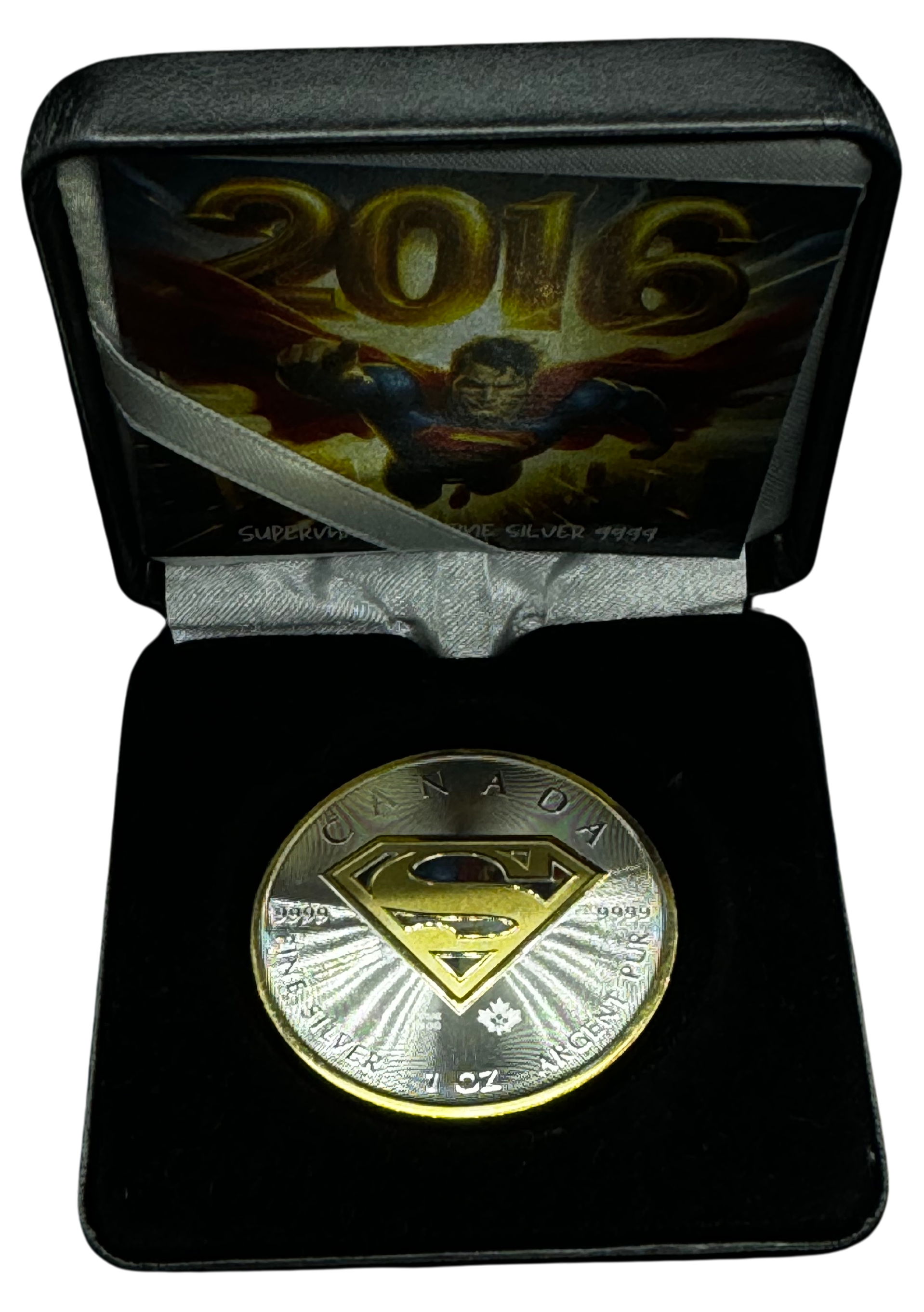 Stříbrná mince 1 oz Superman 2016 Pozlacená Limitovaná edice