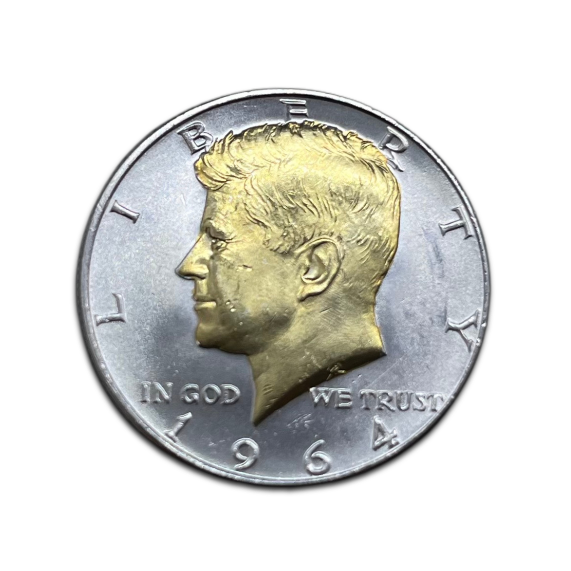 Stříbrná mince 12,5 g Kennedy Half Dollar 1964 Pozlacená