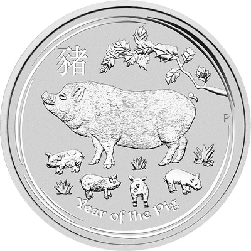 Stříbrná mince 1 oz Rok Vepře Lunární série II 2019