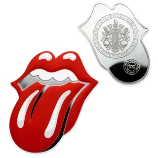 Stříbrná mince Rolling Stones Jazyk a rty 1 oz 2021 Kolorovaná