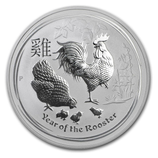 Stříbrná mince 1 oz Lunární série II Kohout 2017