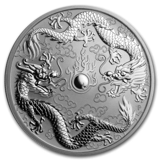 Stříbrná mince 1 oz  Double dragon 2019 BU