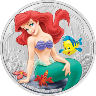 Stříbrná mince 1 oz Malá Mořská Víla Ariel 2022 Kolorovaná Proof