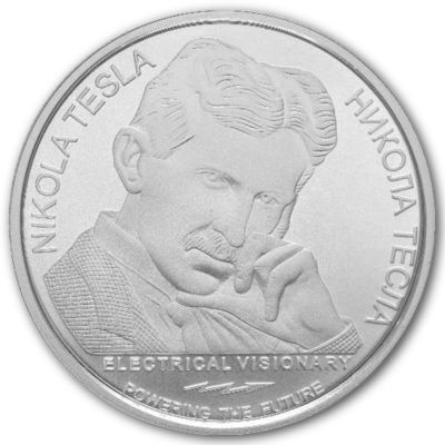 Stříbrná mince 1 oz NIKOLA TESLA  Antigravitační stroj 2023 BU