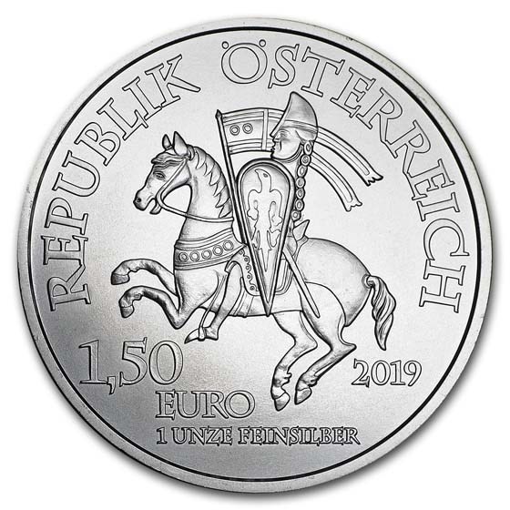 Stříbrná mince 1 oz Leopold 825. výročí rakouské mincovny 2019 BU