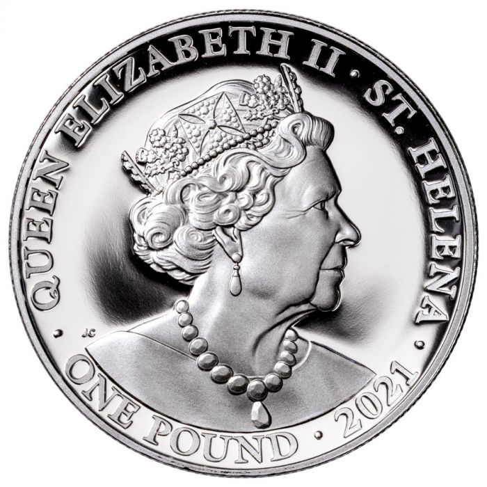 Stříbrná mince 1 oz Svatá Helena Vítěztví a ctností 2021 Pozlacená Proof