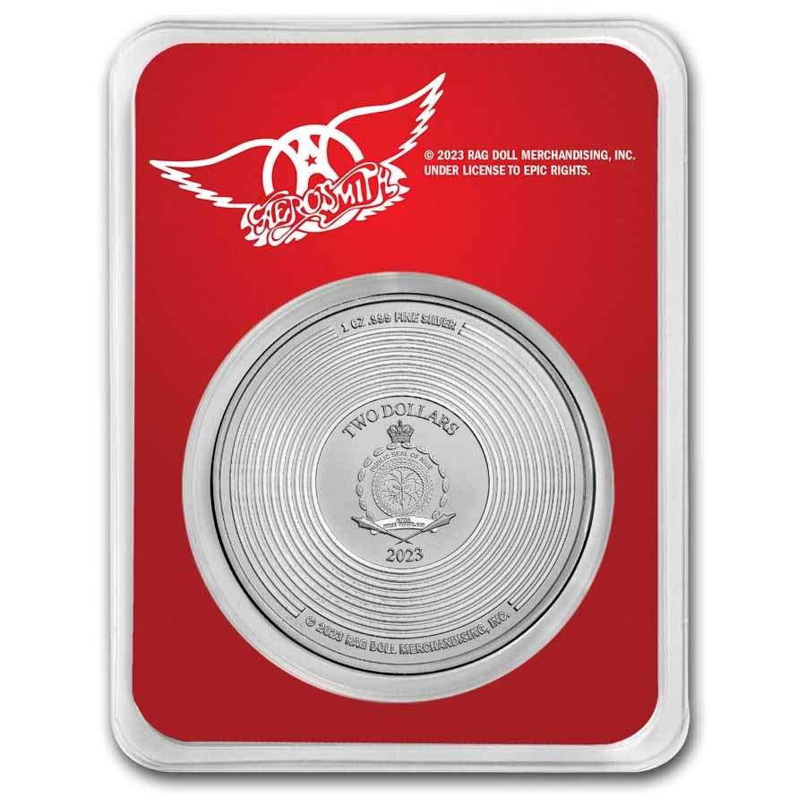 Stříbrná mince 1 oz Aerosmith 50. výročí 2023 Kolorovaná TEP