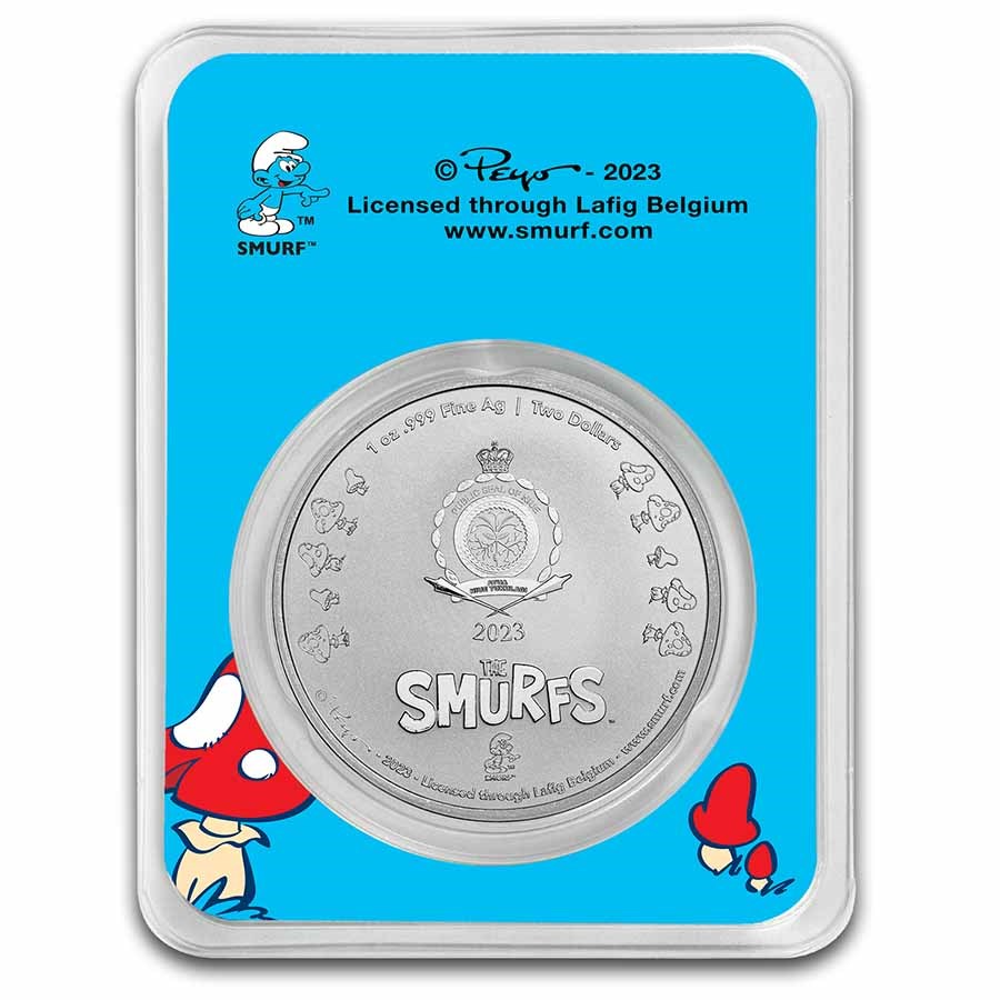 Stříbrná mince 1 oz Šmoulové 2023 BU TEP