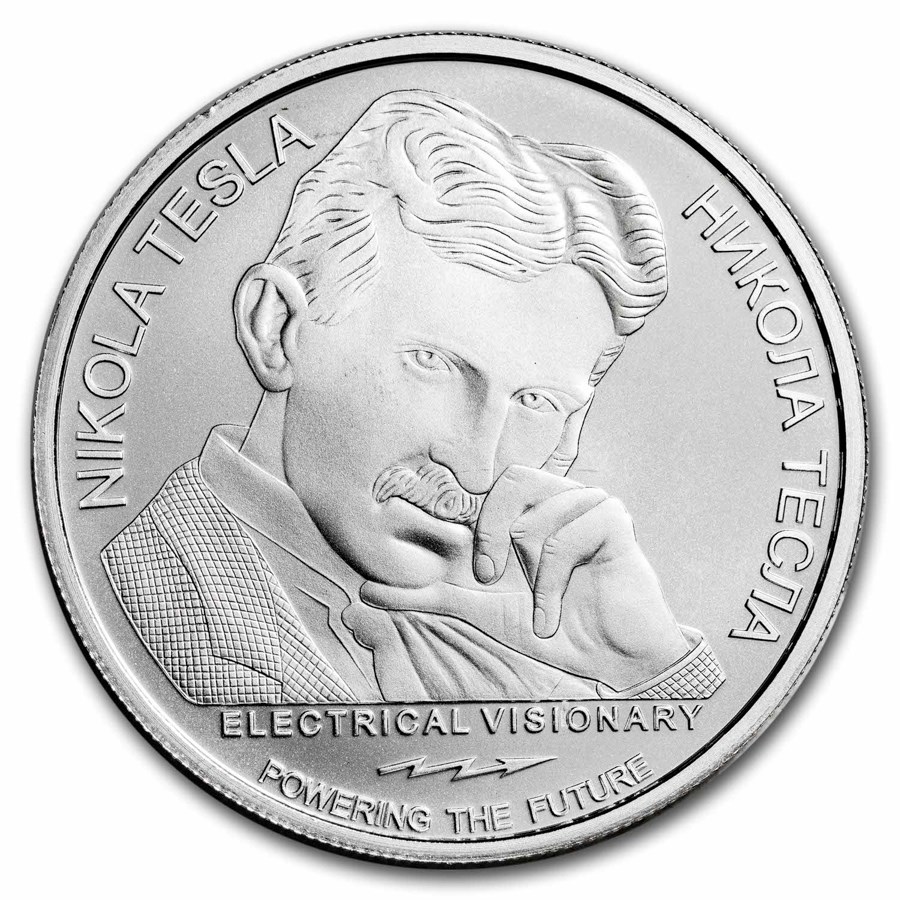 Stříbrná mince 1 oz NIKOLA TESLA  Antigravitační stroj 2023 BU