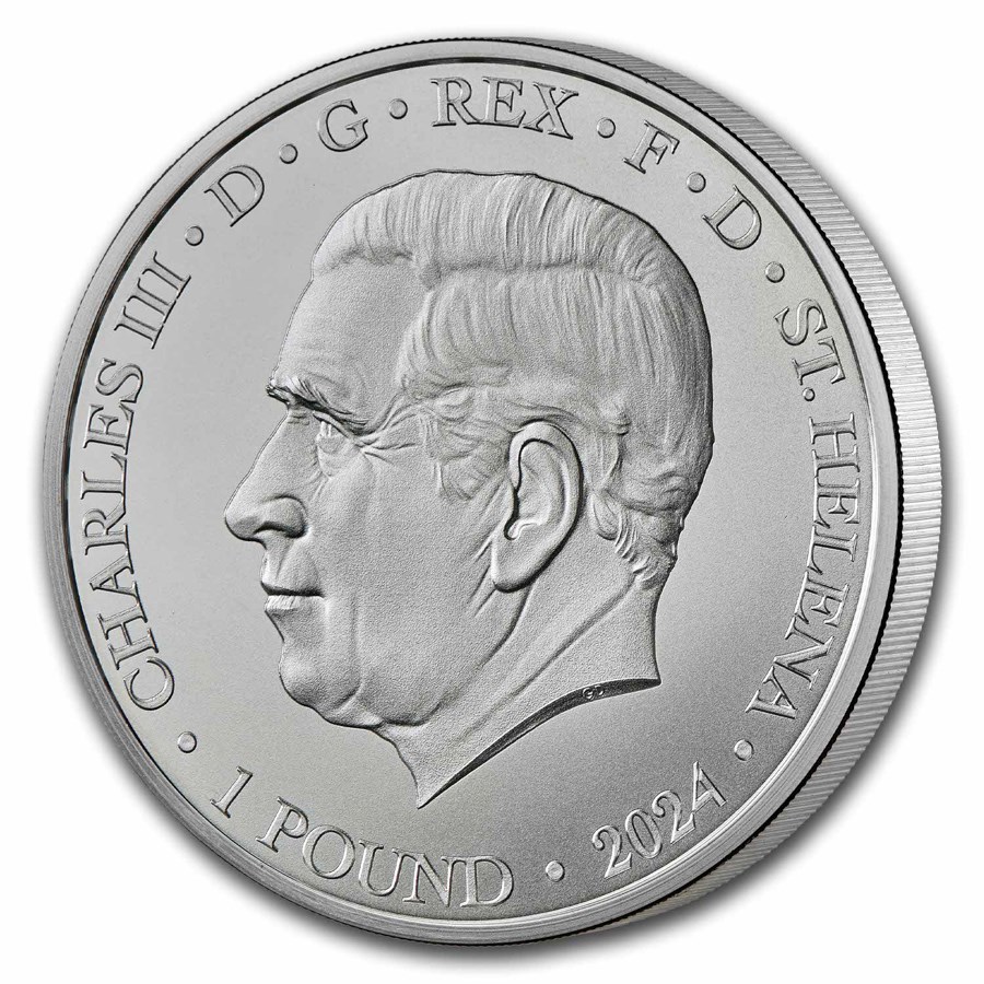Stříbrná mince 1 oz Svatá Helena Una a lev 2024 BU