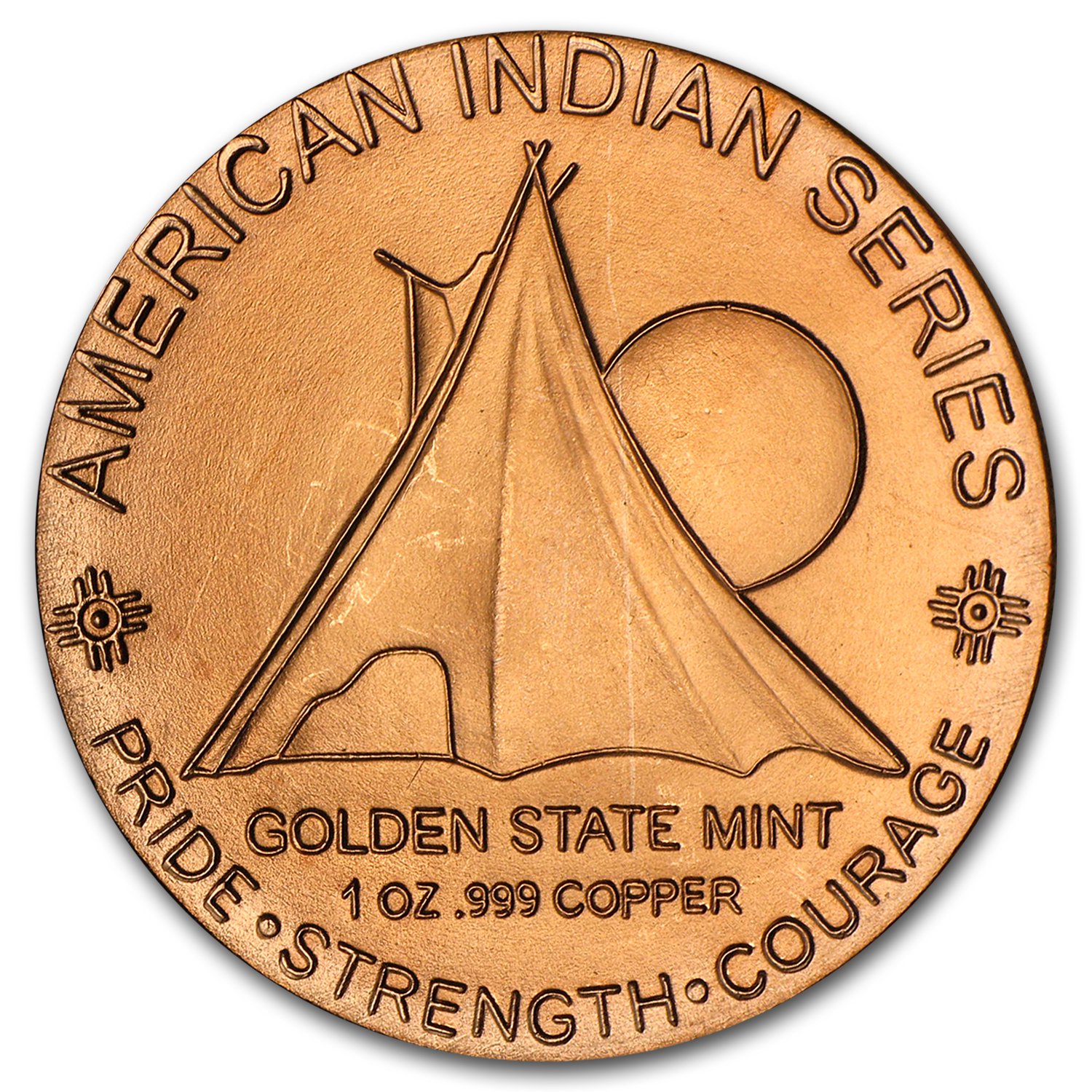 Měděná medaile 1 oz Indiánský náčelník Rudý kůň