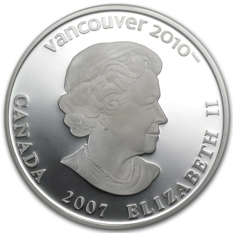 Stříbrná mince 1 oz Lední hokej Vancouver Zimní olympijské hry 2007 Holografická