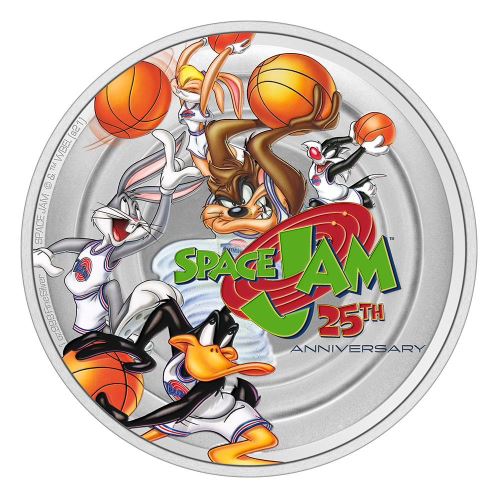 Stříbrná mince Space Jam 25. výročí 1 oz 2021 kolorovaná