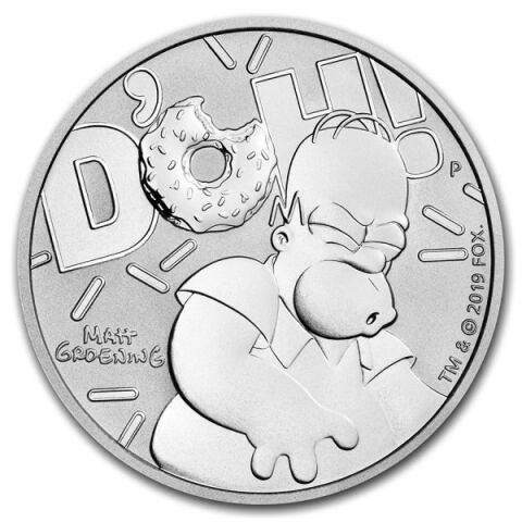 Stříbrná mince 1 oz Homer Simpson D'OH! The Simpsons 2019