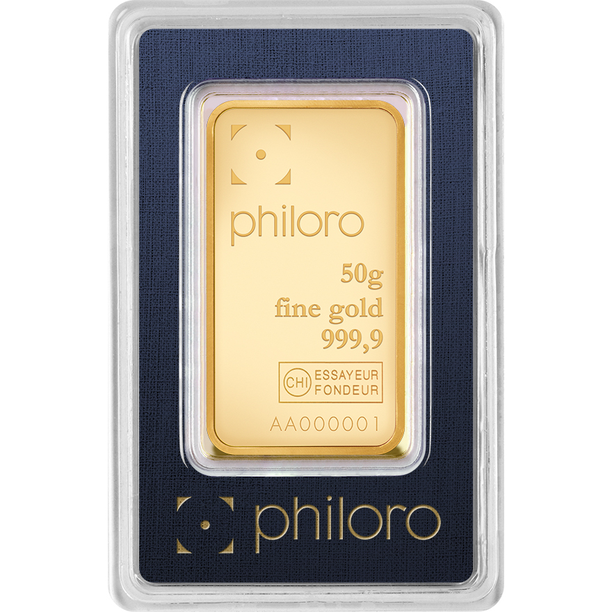 Zlatý slitek 50g Philoro