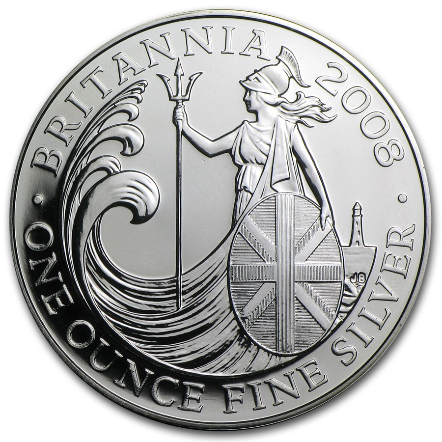 Stříbrná mince 1 oz Britannia 2008 BU