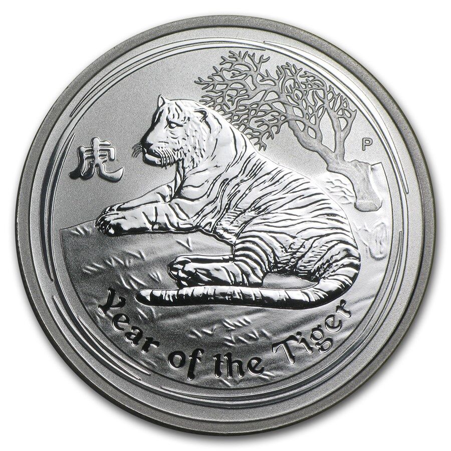 Stříbrná mince 1 oz Lunární série II Tygr 2010