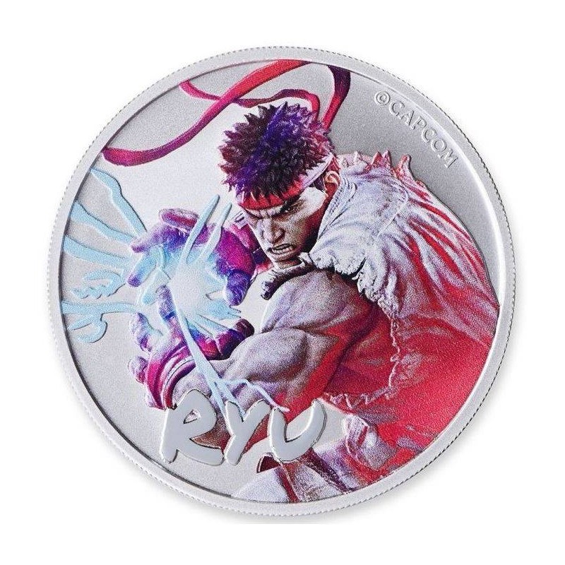 Stříbrná mince  Street Fighter Ryu 1 oz 2022 Kolorovaná