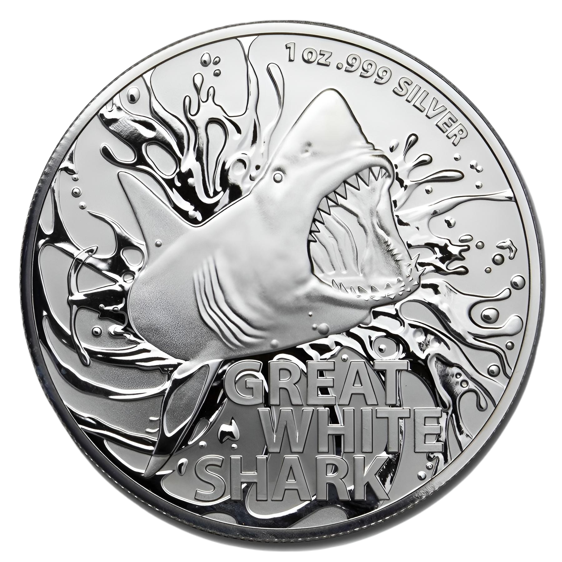  Stříbrná mince 1 oz Velký bílý žralok Nejnebezpečnější Austrálie 2021 BU