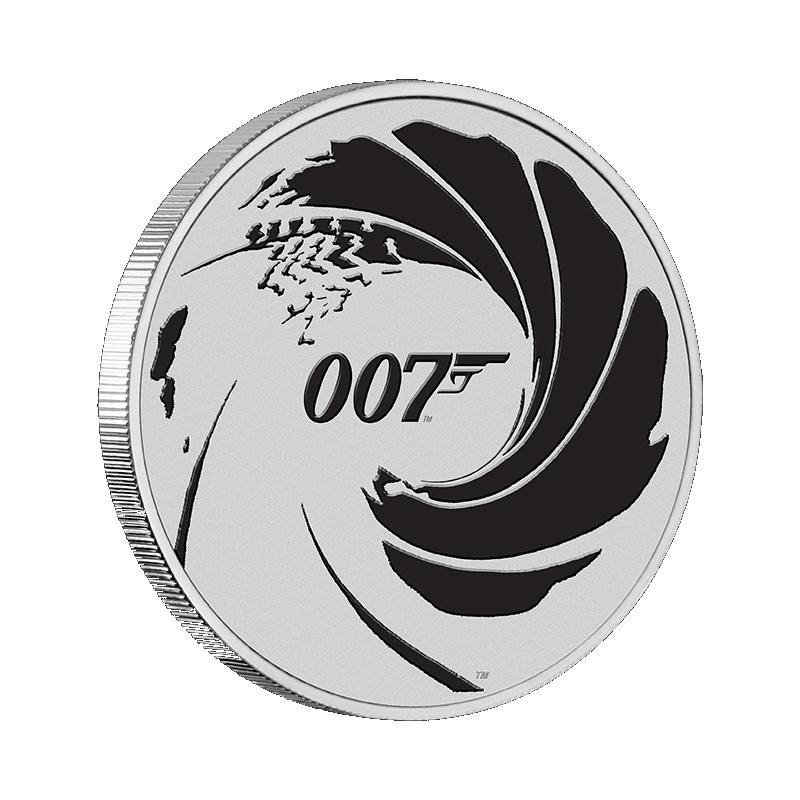 Stříbrná mince 1 oz James Bond 007 2022 Kolorovaná černá