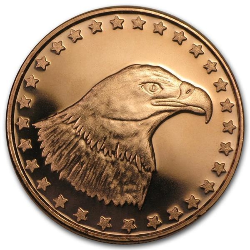 Měděná medaile Eagle Head 1 oz AVDP