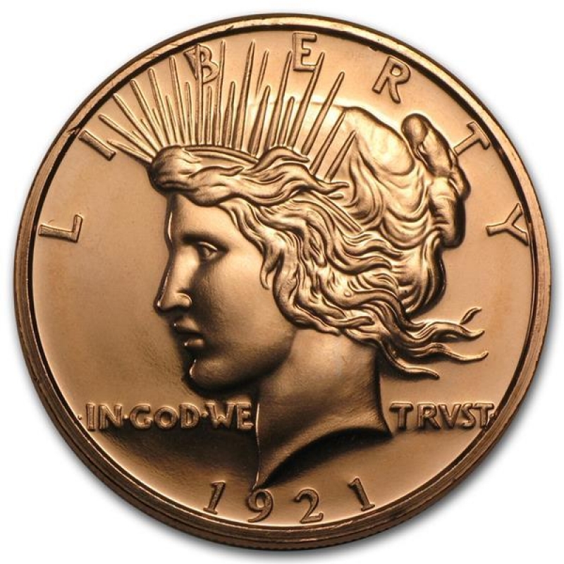 Měděná medaile 1 oz Mírový Dolar