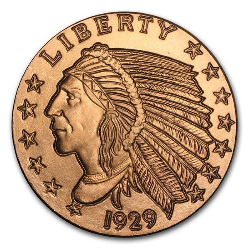 Měděná medaile 1 oz Hlava Indiánského náčelníka USA