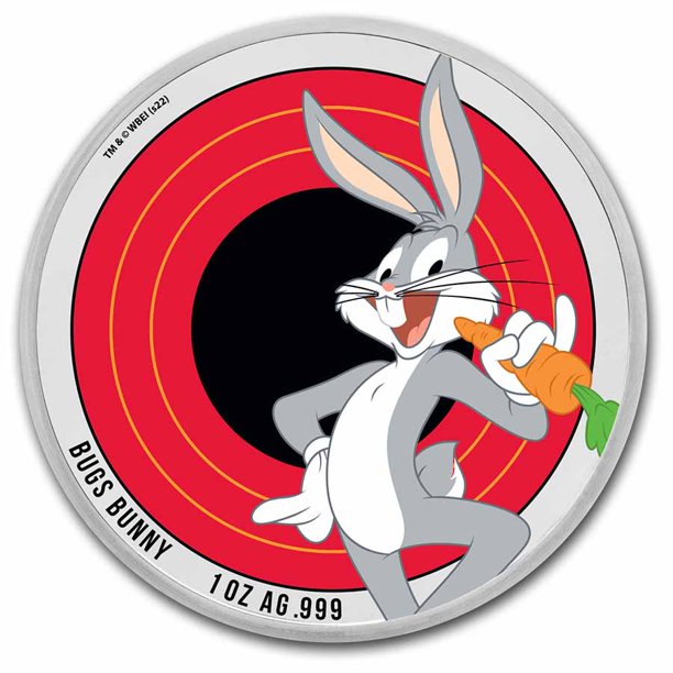 Stříbrná mince 1 oz Bugs Bunny Looney Tunes 2022 Kolorovaný