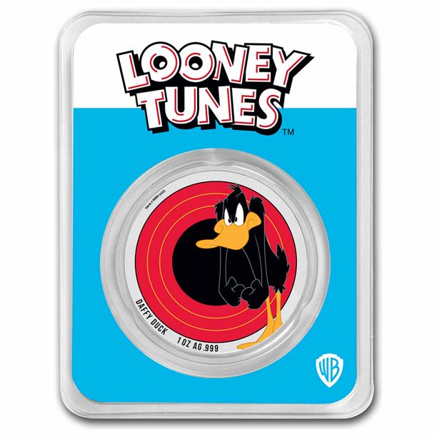 Stříbrná mince 1 oz Daffy Duck Looney Tunes 2022 Kolorovaná v kartě