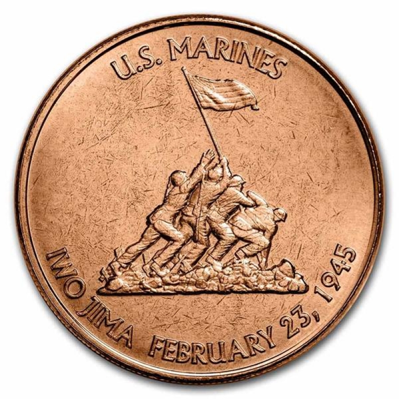 Měděná medaile 1 oz Americká Armáda - bitva o Iwodžimu