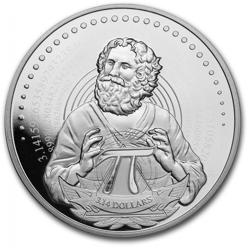 Stříbrná mince 1 oz Pythagoras - číslo Pí  Ikony Inspirace 2021 BU