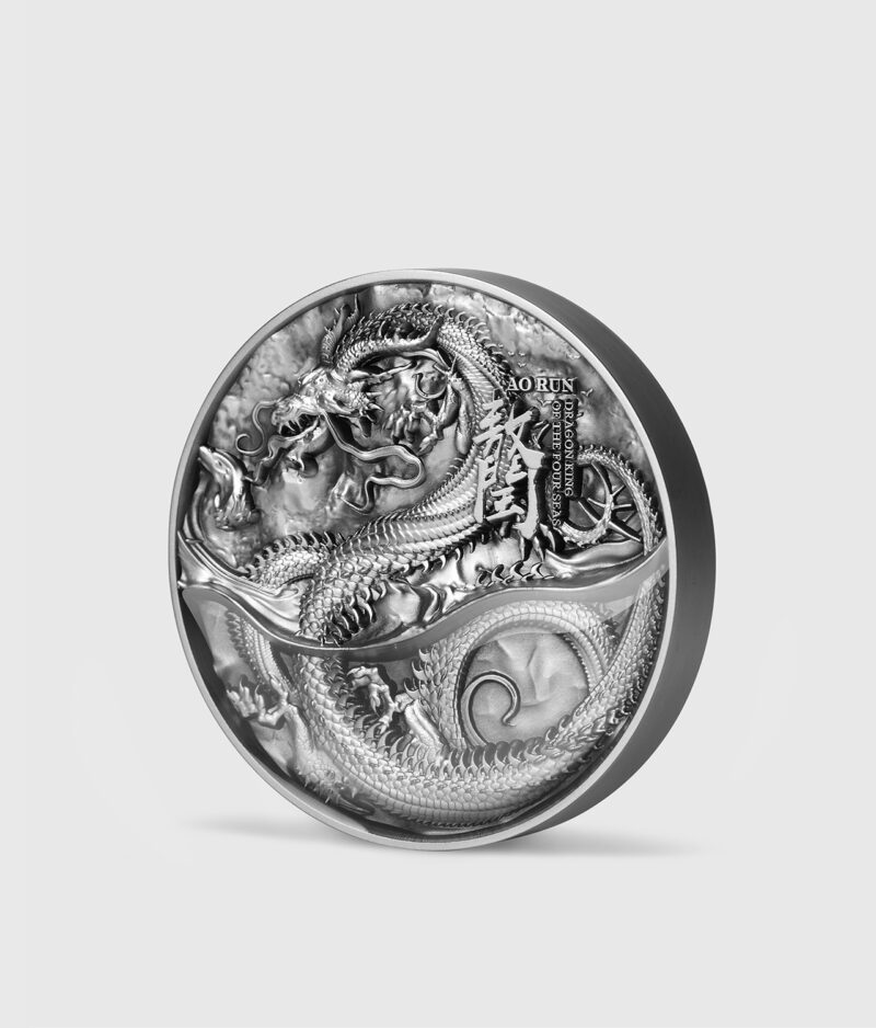 Stříbrná mince Čínský Bílý Drak 2 oz 2022 Ostařená Velmi Hluboká Ražba