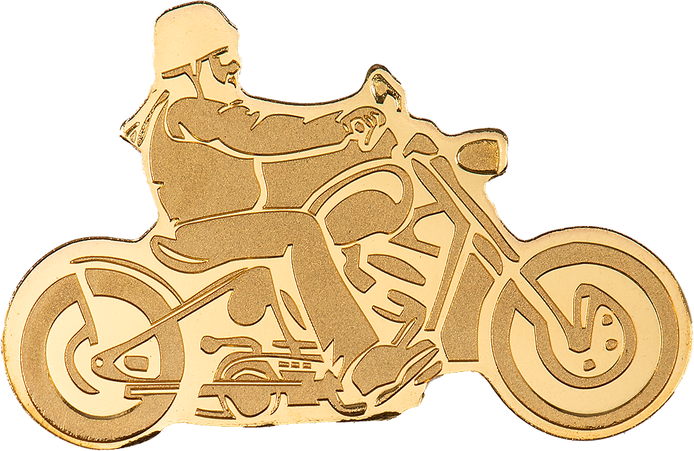 Zlatá mince 0,5 g Motorkář na chopperu - Satén