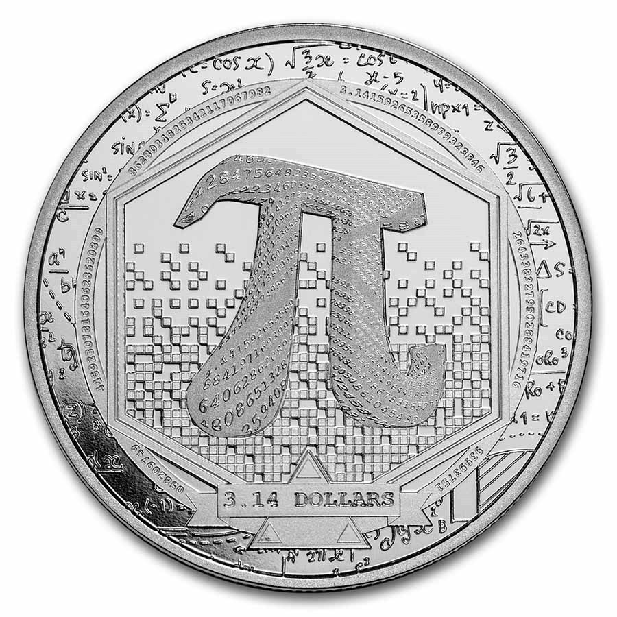 Stříbrná mince 1 oz Pythagoras - číslo Pí Ikony Inspirace 2023 BU