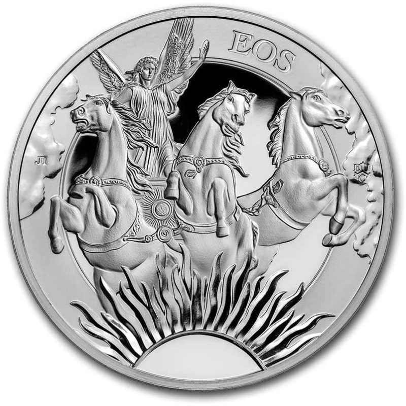 Stříbrná mince 1 oz Svatá Helena Bohyně Eos a koně 2023