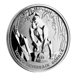 Stříbrná mince Gorilla Congo 1 oz 2021