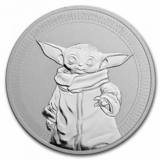 Stříbrná mince Star Wars Baby Yoda 1 oz 2021 