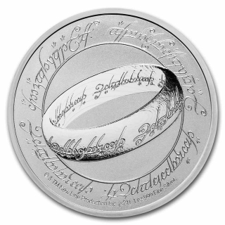 Stříbrná mince Pán Prstenů - The One Ring 20. výročí 1 oz 2021 