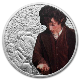 Stříbrná mince Pán Prstenů - Frodo Pytlík 1 oz 2021 Proof