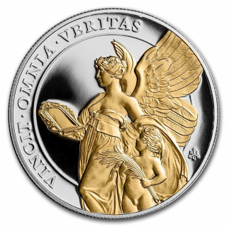 Stříbrná mince 1 oz Svatá Helena Pravda 2022 Zlacená