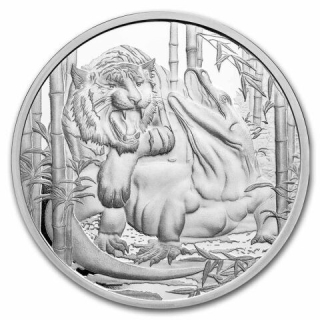 Stříbrná mince 1 oz Drak vs Tygr Predátoři 2022