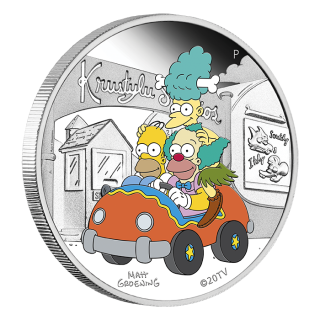 Stříbrná mince 1 oz Krustyho studio The Simpsons 2022 Proof