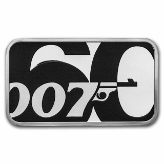 Stříbrná mince 1 oz James Bond 007 60. výročí 2022 Kolorovaná Proof