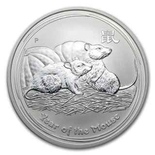 Stříbrná mince 1 oz Rok Myši Lunární série II 2008