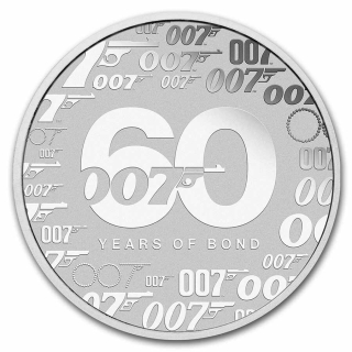 Stříbrná mince 1 oz James Bond 007 60. výročí 2022 BU