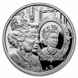 Stříbrná mince 3/4 oz Platinové jubileum Královny Alžběty II. 2022 Proof RM