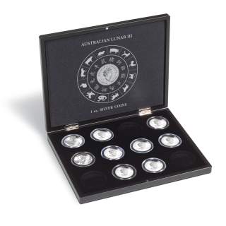 Box Volterra na 12 stříbrných mincí 1 oz Lunární série III.