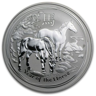Stříbrná mince 1 oz Lunární série II Kůň 2014