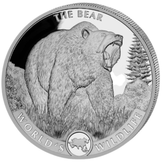 Stříbrná mince 1 oz Medvěd Wildlife 2022