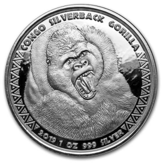 Stříbrná mince 1 oz Gorilla Congo 2019